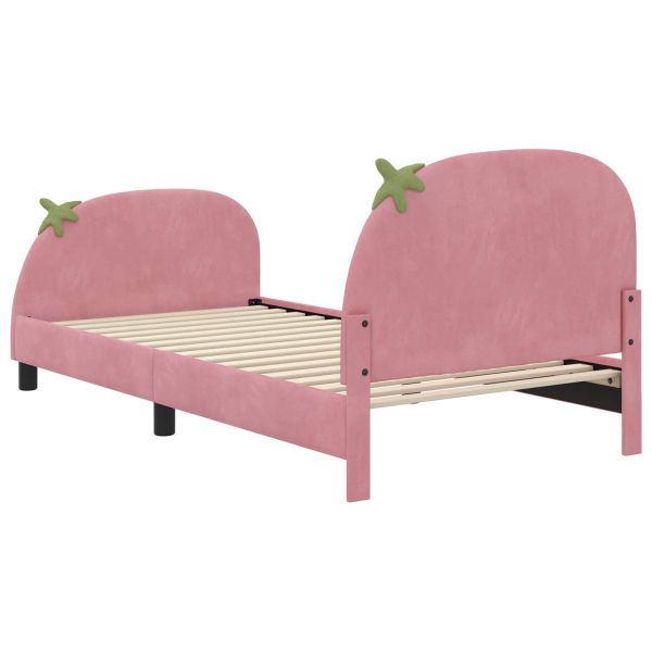 Легло за деца с табла с таблото Розово 90 x 200 cm Кадифе