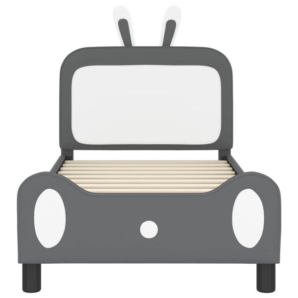 Легло за деца с табла с таблото Светлосиво 80 x 160 cm PU