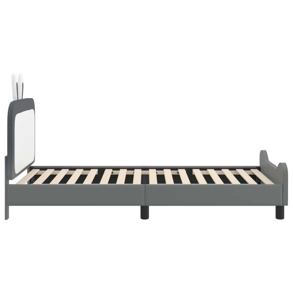 Легло за деца с табла с таблото Светлосиво 80 x 200 cm PU