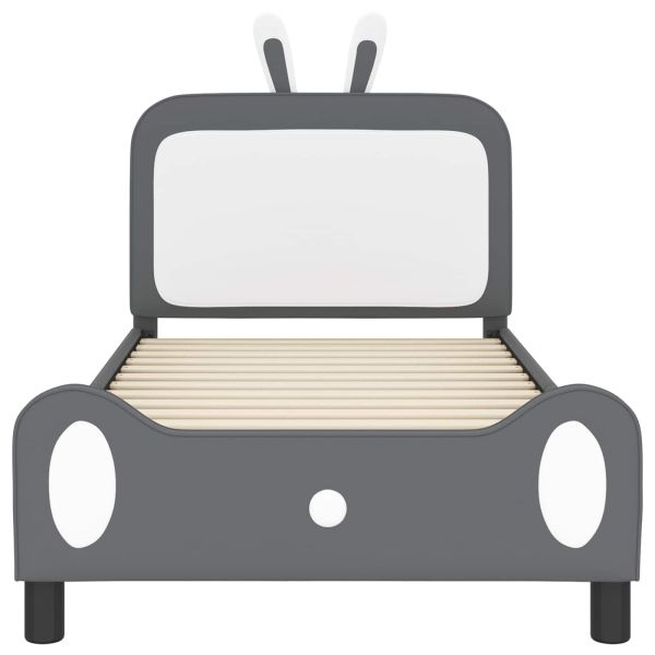 Легло за деца с табла с таблото Светлосиво 80 x 200 cm PU