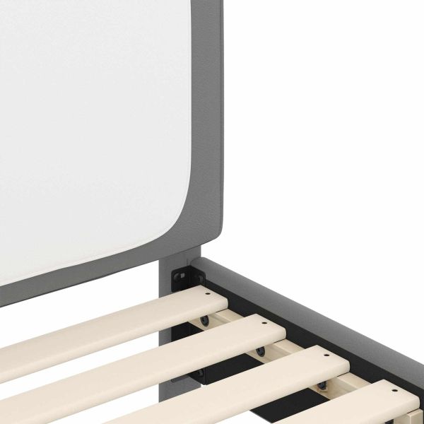 Легло за деца с табла с таблото Светлосиво 90 x 200 cm PU