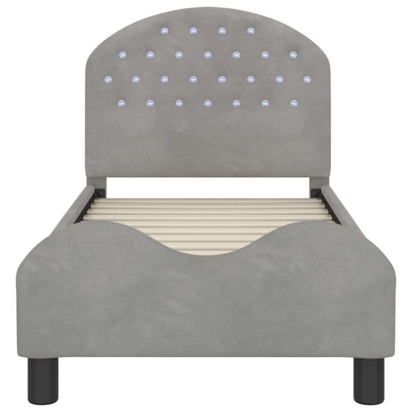 Легло за малко с главна дъска Светлосиво 70 x 140 cm Кадифе