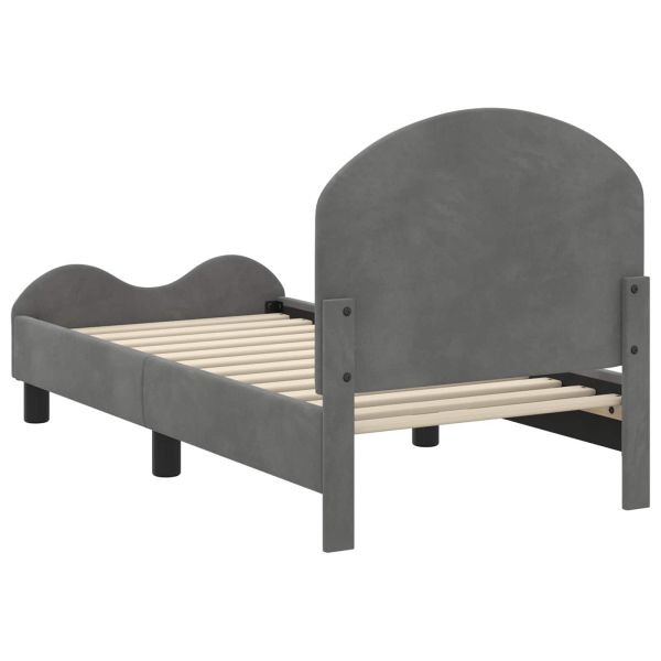 Легло за малко с главна дъска Тъмен сив 70 x 140 cm Кадифе