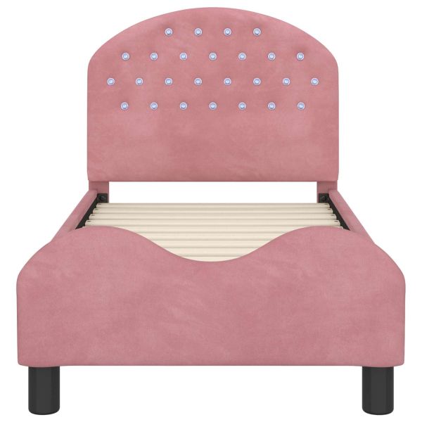 Легло за малко с главна дъска Розово 70 x 140 cm Кадифе