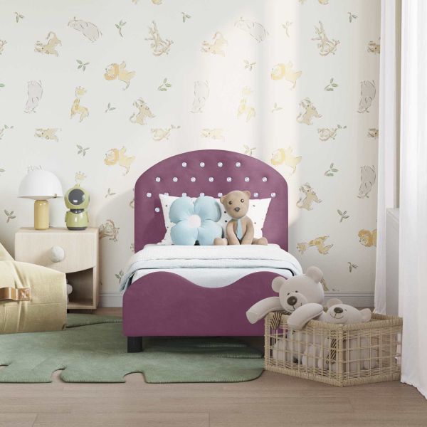 Легло за малко с главна дъска Лилаво 70 x 140 cm Кадифе