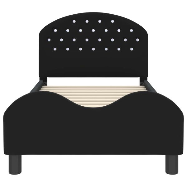 Легло за деца с табла с таблото Черно 80 x 160 cm Кадифе