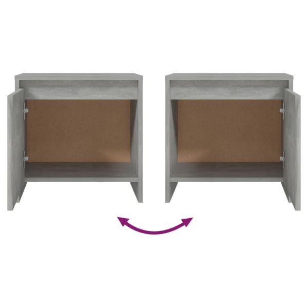 Нощни шкафчета, 2 бр, бетонно сиво, 45x34x44,5 см, ПДЧ