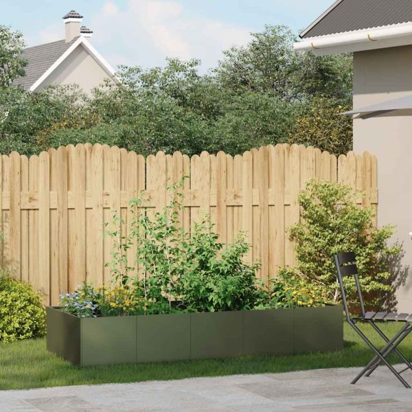 Кашпа, маслиненозелена, 200x80x40 см, стомана