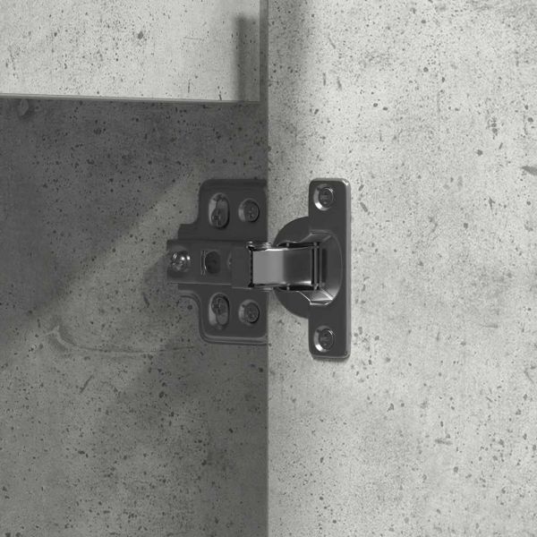 LED конзолна маса с рафт с врата Циментено сиво 90 х 32 х 75 см