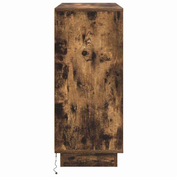 LED конзолна маса Димян дъб 90 х 32 х 75 см Инженерно дърво