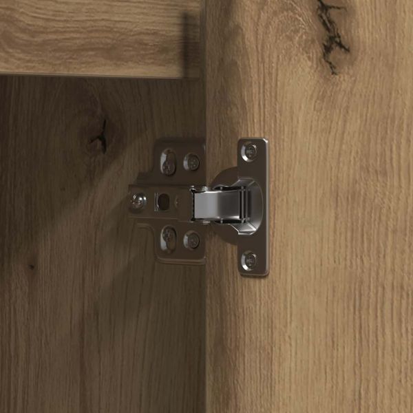 LED конзолна маса с рафт Дъб 90 х 32 х 75 см Инженерно дърво