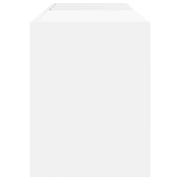 Шкаф за грамофонни плочи Бяло 78.5 x 35 x 45 см Инженерно дърво