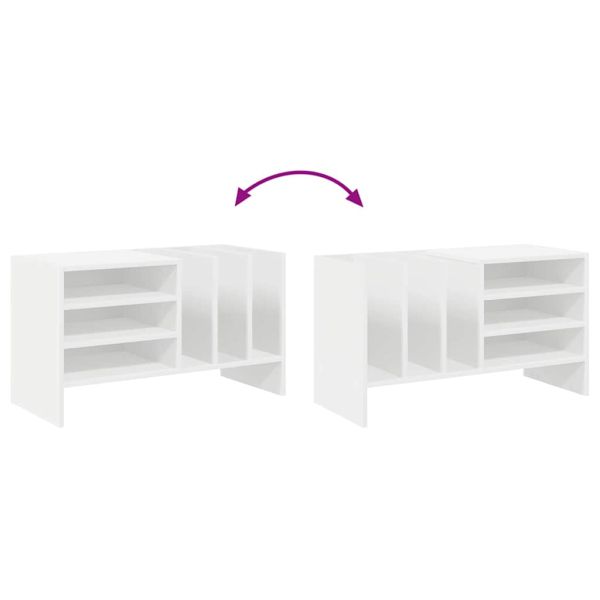 Шкаф за грамофонни плочи Бяло 78.5 x 35 x 45 см Инженерно дърво