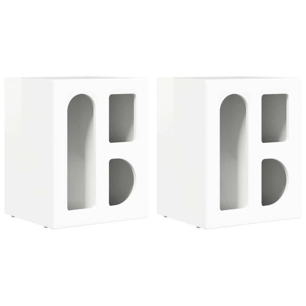 Нощно шкафче 2 pcs Лъскаво бяло 40 x 35 x 50 см Инженерно дърво