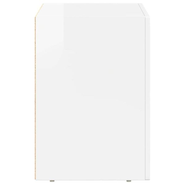 Нощно шкафче 2 pcs Лъскаво бяло 40 x 35 x 50 см Инженерно дърво