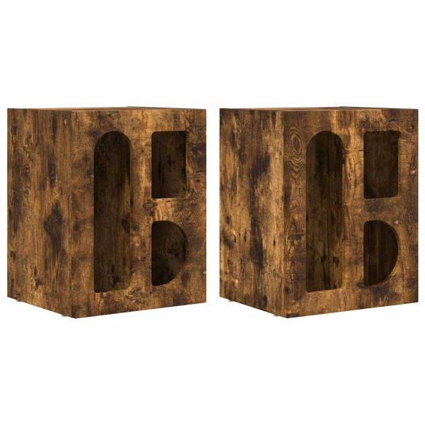 Нощно шкафче 2 pcs Димян дъб 40 x 35 x 50 см Инженерно дърво