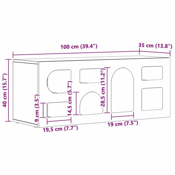 ТВ шкаф Старо дърво 100 x 35 x 40 см Инженерно дърво