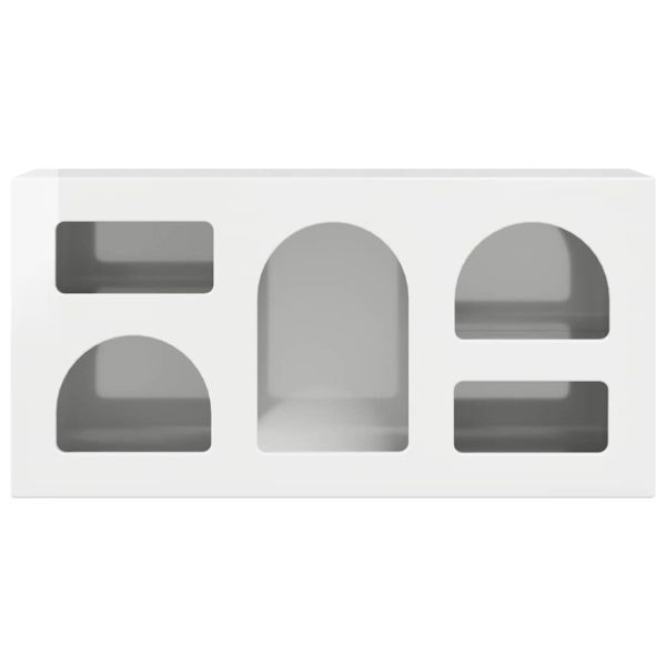 ТВ шкаф Лъскаво бяло 80 x 35 x 40 см Инженерно дърво