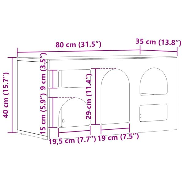 ТВ шкаф Старо дърво 80 x 35 x 40 см Инженерно дърво