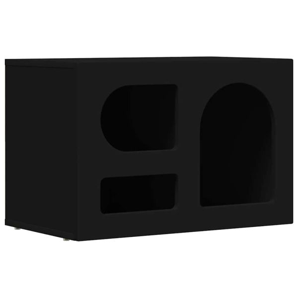 ТВ шкаф Черно 60 x 35 x 40 см Инженерно дърво