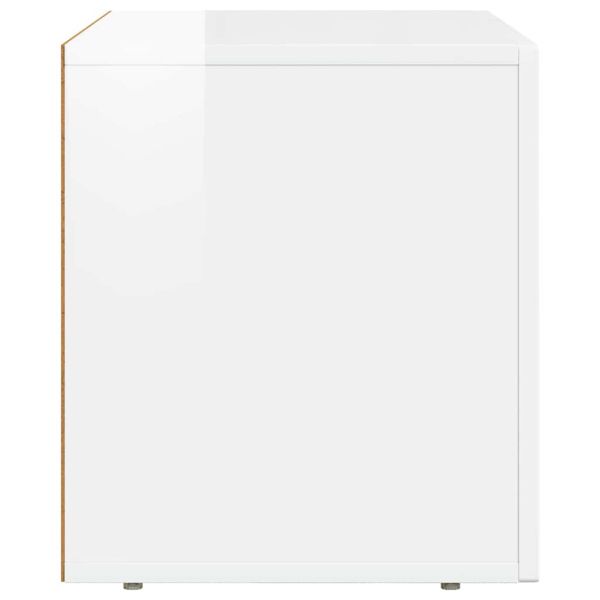 ТВ шкаф Лъскаво бяло 60 x 35 x 40 см Инженерно дърво