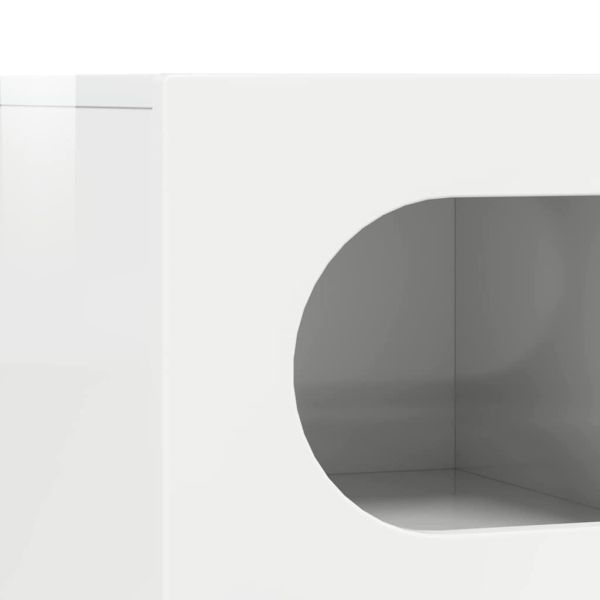 ТВ шкаф Лъскаво бяло 60 x 35 x 40 см Инженерно дърво