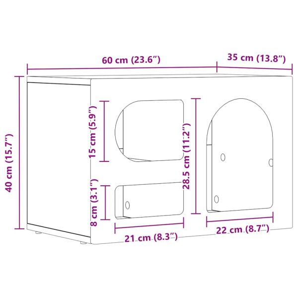 ТВ шкаф Лъскаво бяло 60 x 35 x 40 см Инженерно дърво