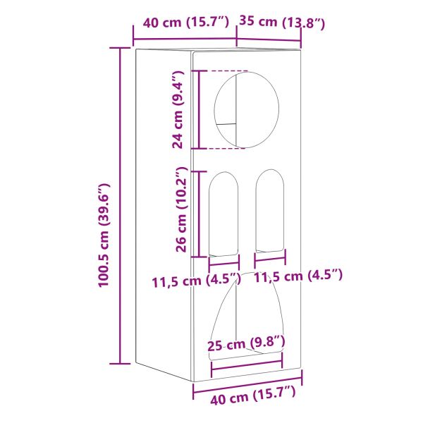 Служебен шкаф Дъб 40 x 35 x 100.5 см Инженерно дърво
