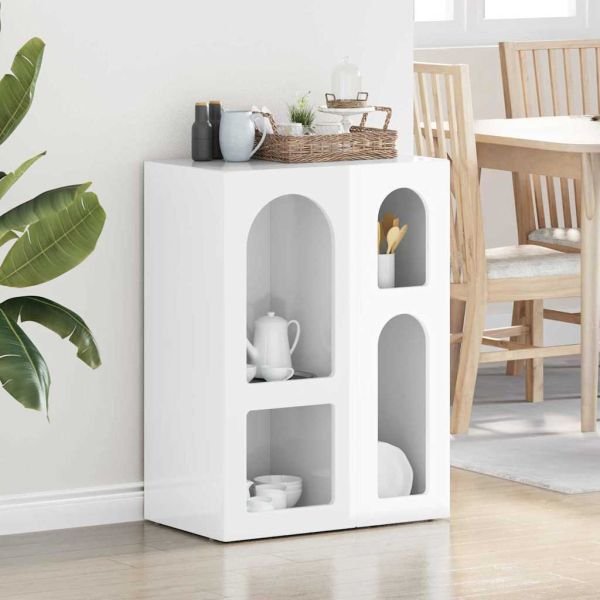 Служебен шкаф Лъскаво бяло 59 x 35 x 80.5 см Инженерно дърво