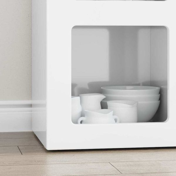 Служебен шкаф Лъскаво бяло 59 x 35 x 80.5 см Инженерно дърво