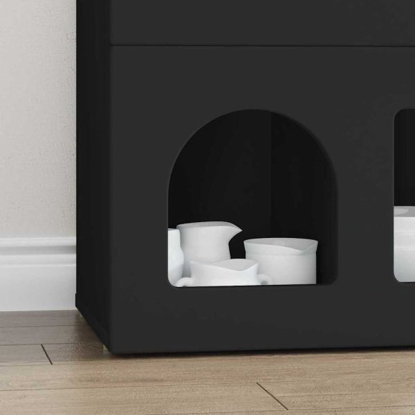 Служебен шкаф Черно 80.5 x 35 x 59 см Инженерно дърво