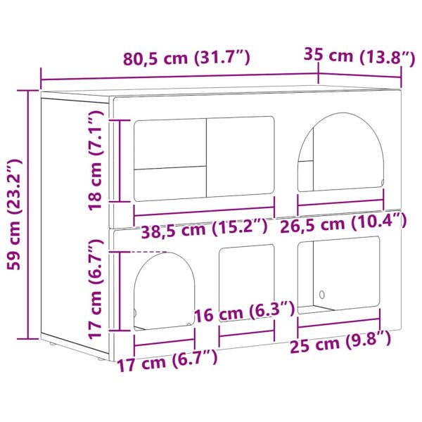 Служебен шкаф Дъб 80.5 x 35 x 59 см Инженерно дърво
