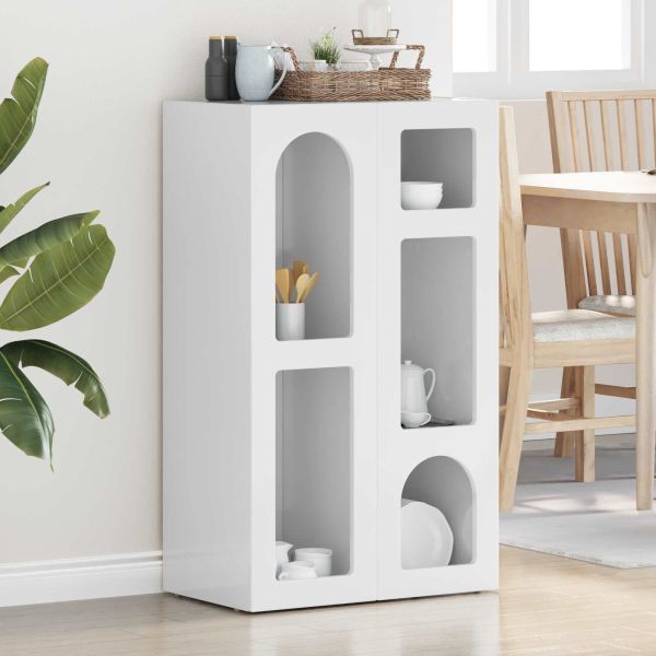 Служебен шкаф Лъскаво бяло 59 x 35 x 100,5 см Инженерно дърво