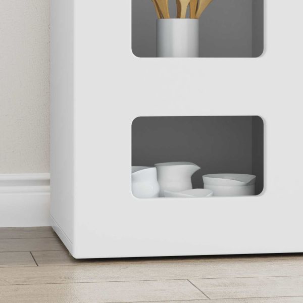 Служебен шкаф Бяло 100 x 35 x 59 см Инженерно дърво