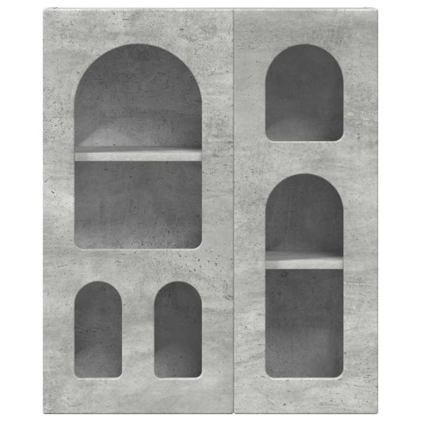 Висящ шкаф Циментено сиво 59 x 20 x 71.5 см Инженерно дърво