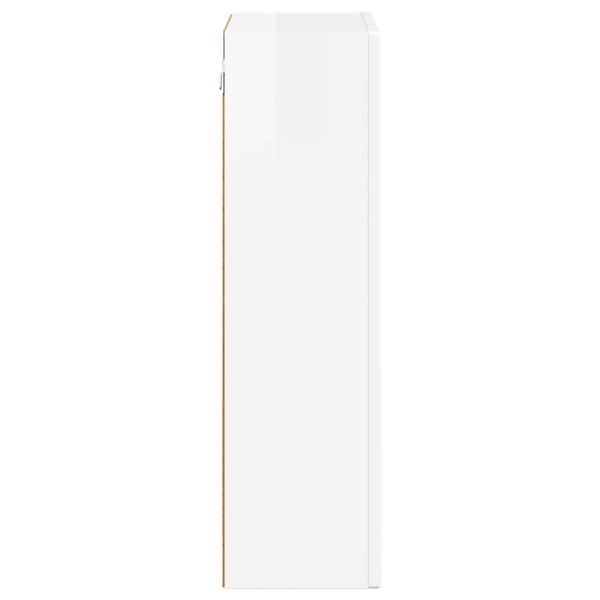 Висящ шкаф Лъскаво бяло 59 x 20 x 71.5 см Инженерно дърво