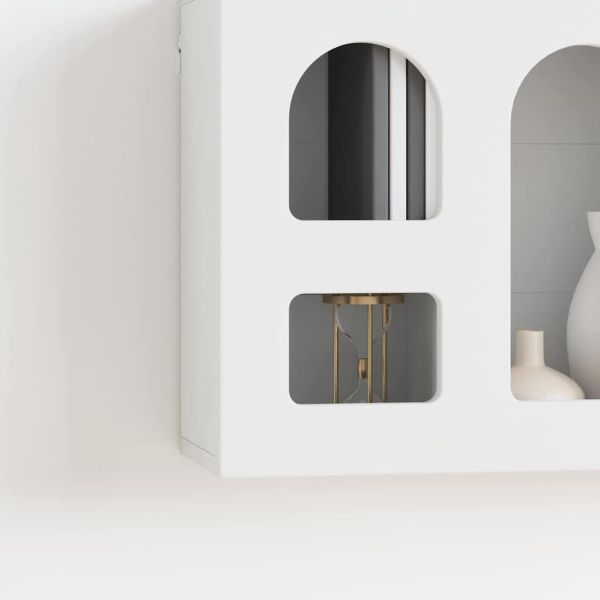 Висящ шкаф с рафт Бяло 60 x 20 x 40 см Инженерно дърво