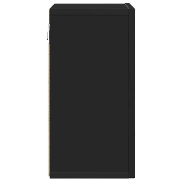 Висящ шкаф с рафт Черно 60 x 20 x 40 см Инженерно дърво