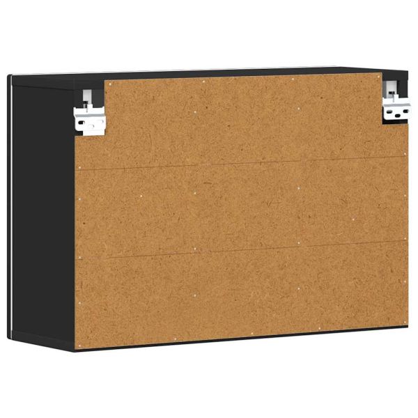 Висящ шкаф с рафт Черно 60 x 20 x 40 см Инженерно дърво