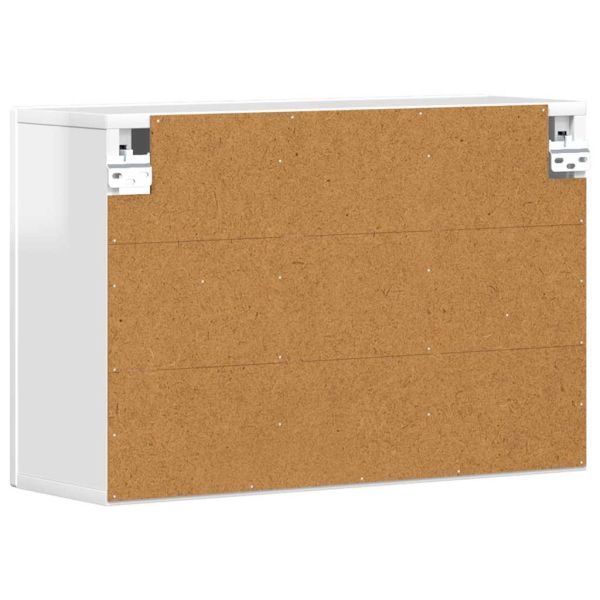 Висящ шкаф с рафт Лъскаво бяло 60 x 20 x 40 см Инженерно дърво