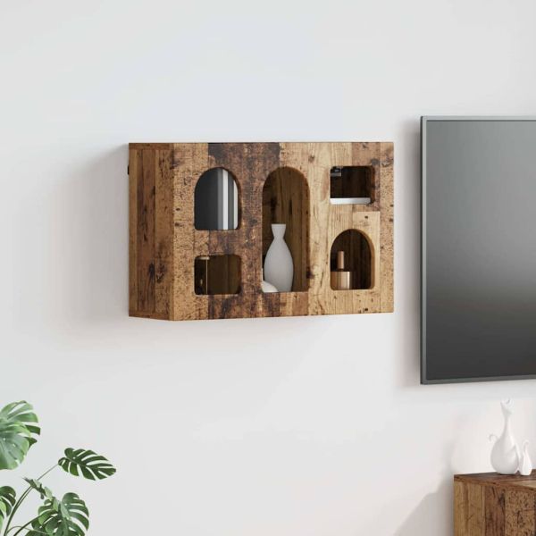 Висящ шкаф с рафт Старо дърво 60 x 20 x 40 см Инженерно дърво