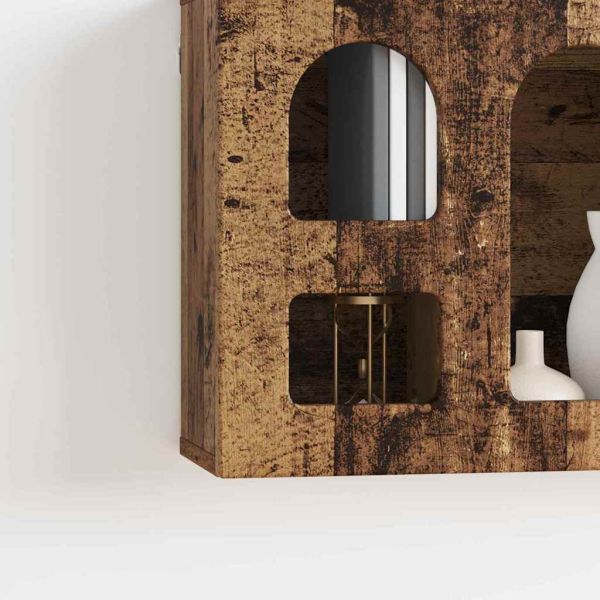 Висящ шкаф с рафт Старо дърво 60 x 20 x 40 см Инженерно дърво