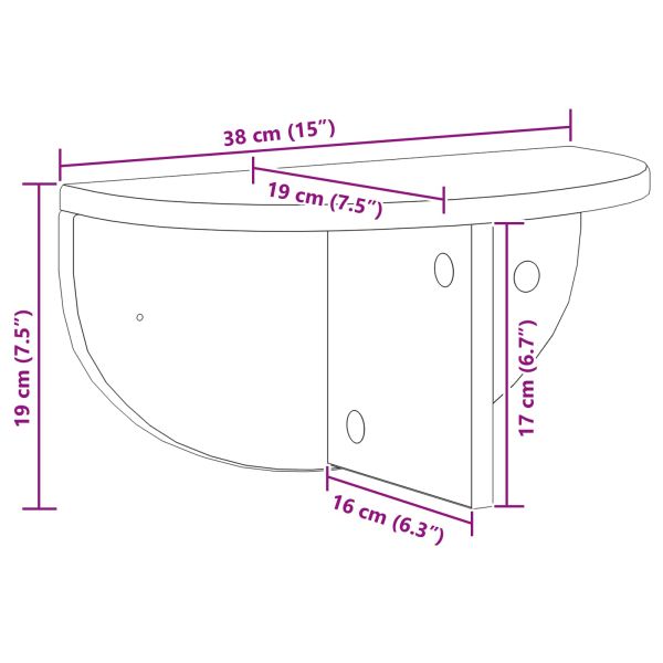 Стенен рафт 2 pcs Бяло 38 x 19 x 19 см Инженерно дърво