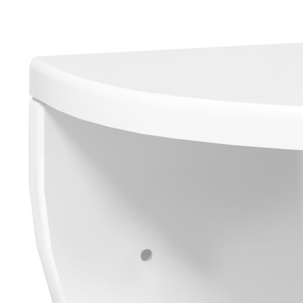 Стенен рафт Лъскаво бяло 38 x 19 x 19 см Инженерно дърво