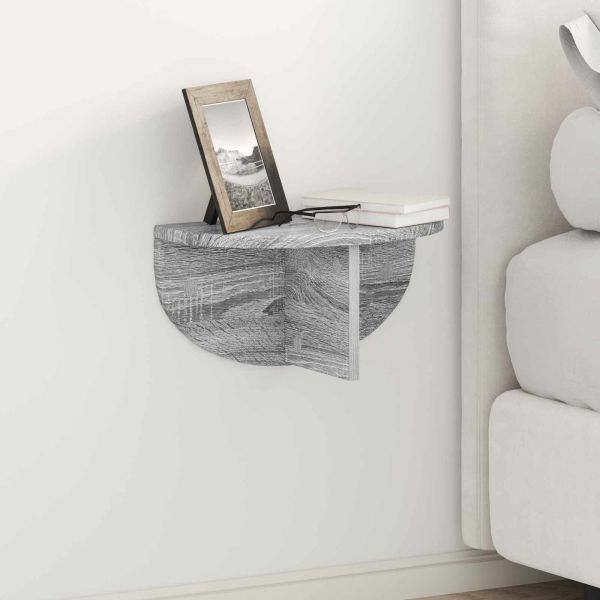 Стенен рафт 2 pcs Сив Сонома 38 x 19 x 19 см Инженерно дърво