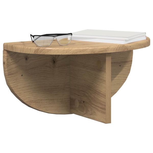 Стенен рафт 2 pcs Дъб 38 x 19 x 19 см Инженерно дърво