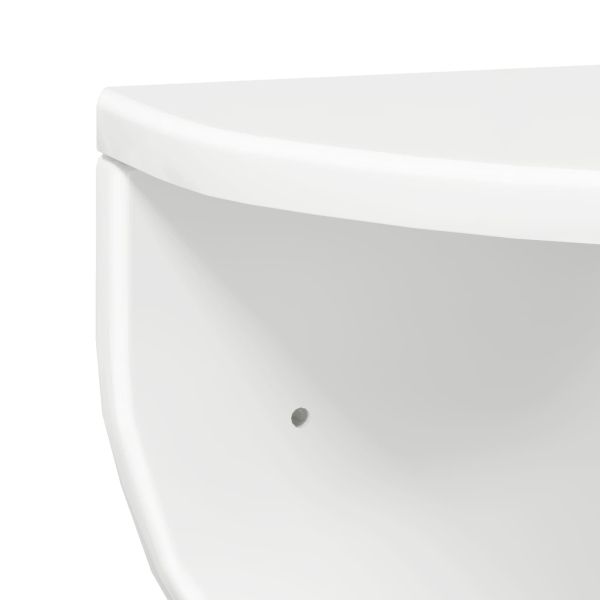 Стенен рафт Лъскаво бяло 38 x 19 x 19 см Инженерно дърво