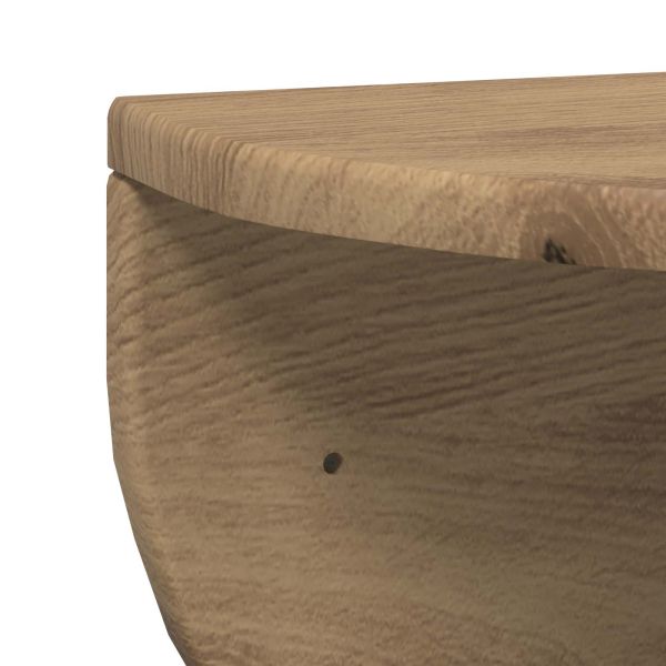 Стенен рафт 2 pcs Дъб 38 x 19 x 19 см Инженерно дърво