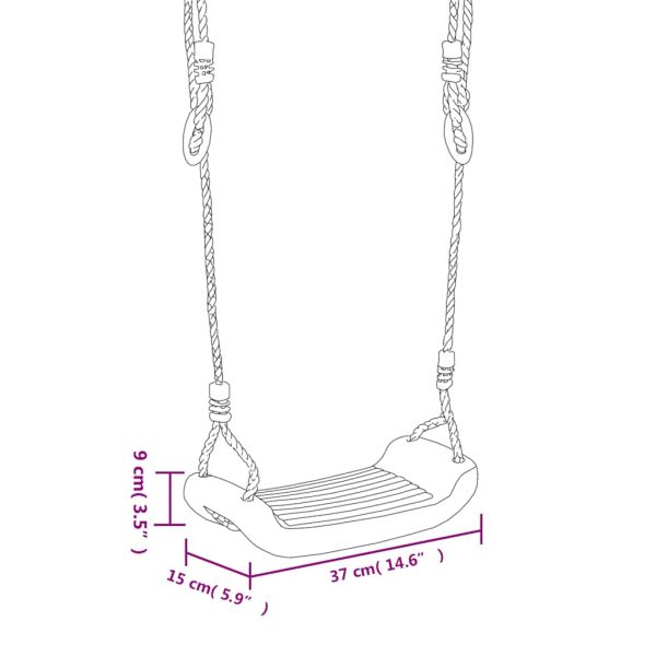 Детски люлки с въжета, 2 бр, сини, 37x15 см, полиетилен