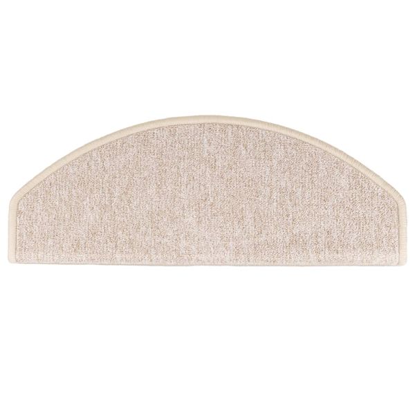 Изтривалки за стълби, 15 бр., 65x24x4 см, бежови, полукръгли, големи